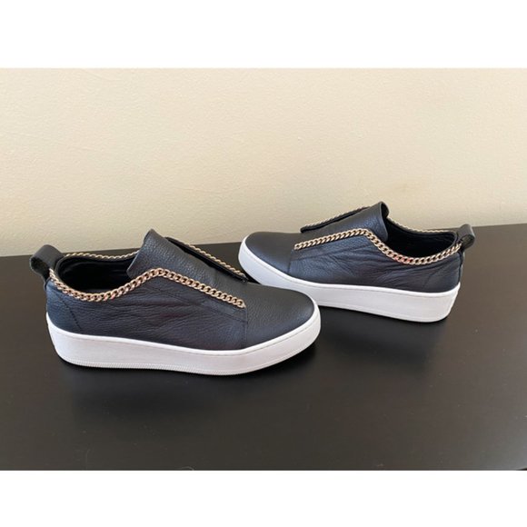 WOMEN YETI WEDGE LEATHER SLIP-ON SNEAKER SIZE 38 - Picture 4 of 8